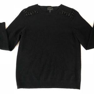 J. Crew Cashmere Embellished Shoulder Sweater